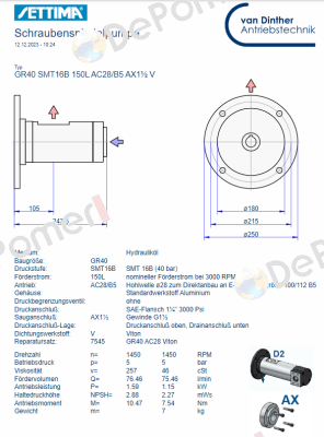 GR40 SMT 16B 150L AC28/B5 AX11/2" V Settima