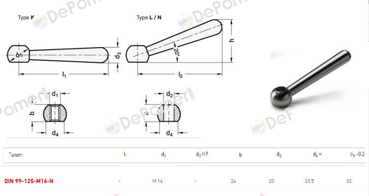 DIN 99-125-M16-N Elesa Ganter