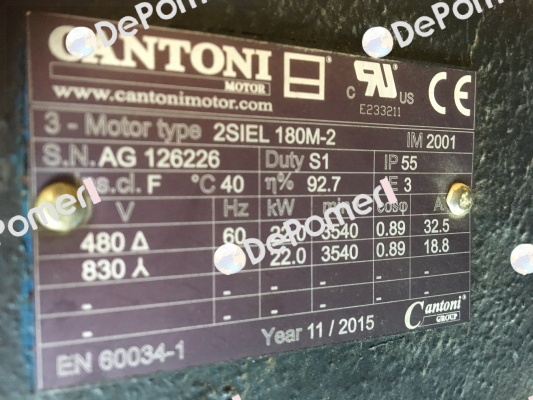 2SIEL 180M-2 22kW B3/B5 400/690V-50Hz IE2  Cantoni