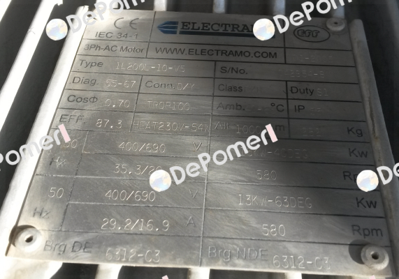 1 L 200L-10-V5  sn 042954-8 obsolete replaced by R015.00D10F40  Electramo