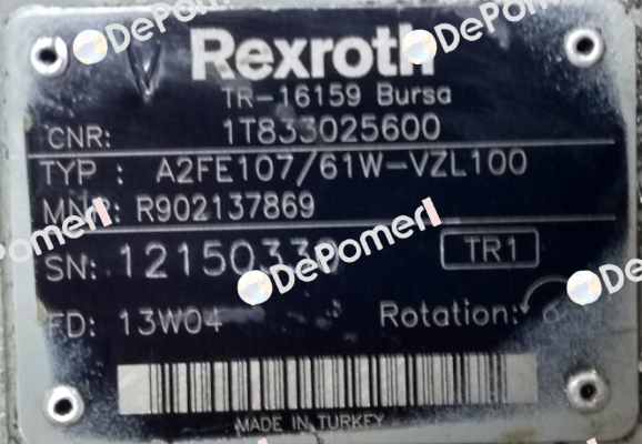 P/N: R902137869 Type: A2FE107/61W-VZL100  Rexroth