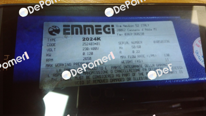 2024K -230/400 V (Code252403001) Emmegi