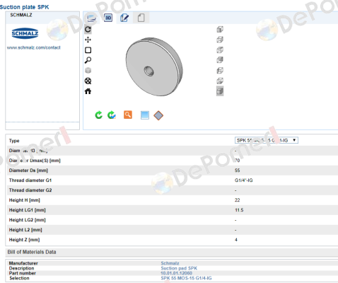 SPK 55 MOS EPDM-15 G1/4-IG Schmalz