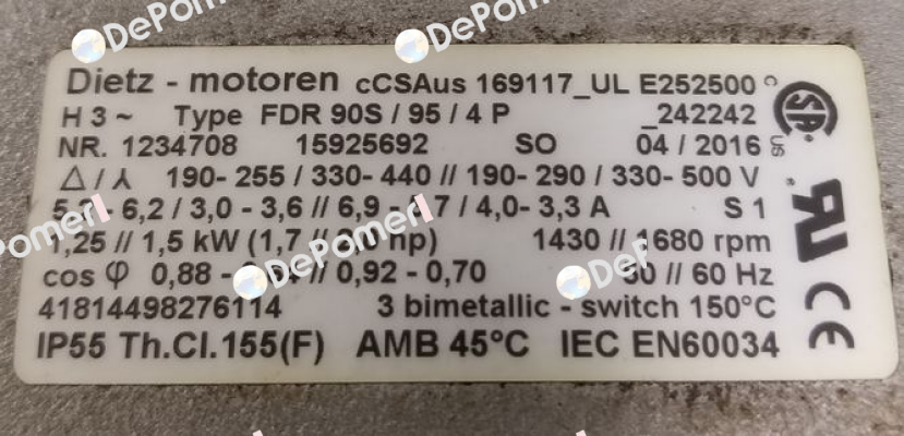 FDR90S/95/4P (OEM) Dietz-Motoren