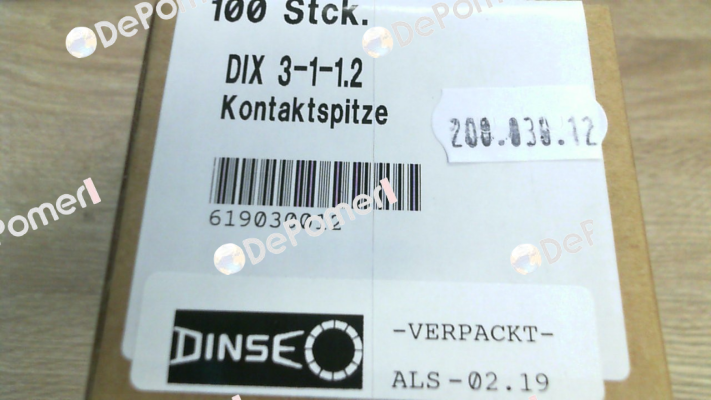 DIX 3-1-1.2 (pack x10) Dinse