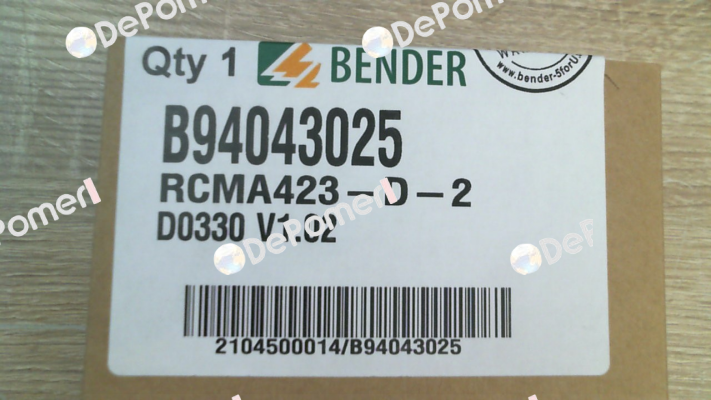 P/N: B94043025, Type: RCMA423-D-2 Bender