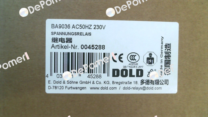 BA9036 AC50HZ 230V Dold