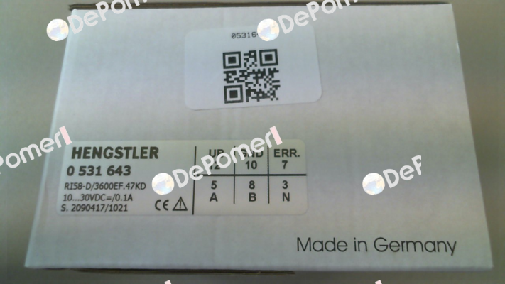 p/n: 0531643, Type: RI58-D/ 3600EF.47KD Hengstler