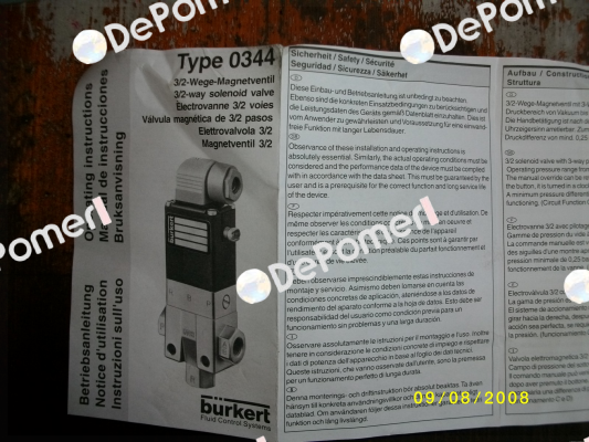 p/n: 00046087, Type: 0344 Burkert