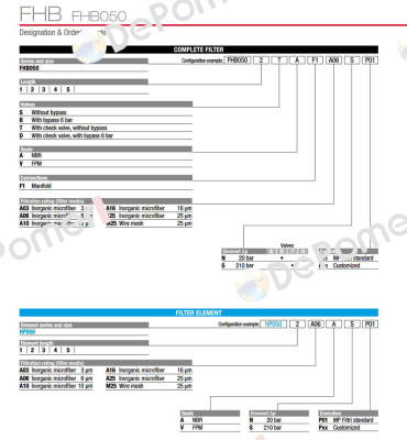 FHB-050-1-S-A-F1-A10-S-P01 MP Filtri